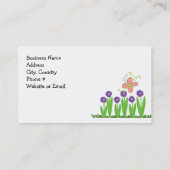 Botervliegen en bloemen visitekaartje (Achterkant)