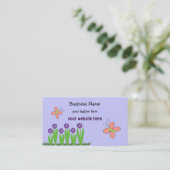 Botervliegen en bloemen visitekaartje (Staand voorkant)