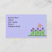 Botervliegen en bloemen visitekaartje (Achterkant)