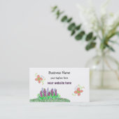 Botervliegen en bloemen visitekaartje (Staand voorkant)