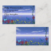 Botervliegen en bloemen visitekaartje (Voorkant / Achterkant)