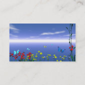 Botervliegen en bloemen visitekaartje (Achterkant)