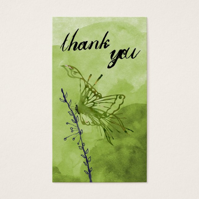 Botervliegen en bloemen visitekaartjes (Voorkant)