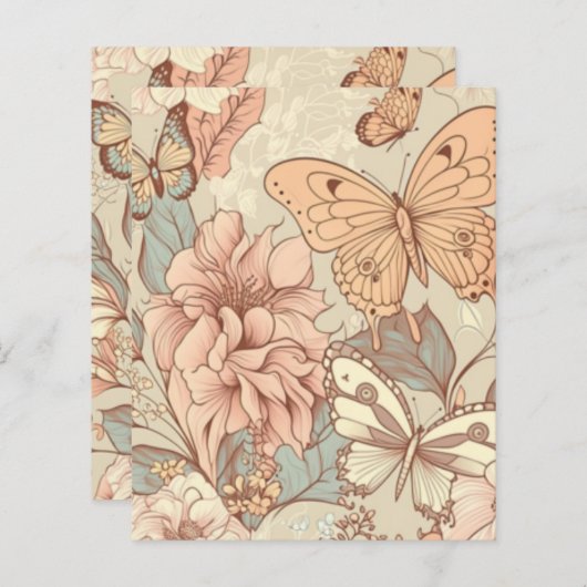 Botervliegen en bloespastel (Voorkant / Achterkant)