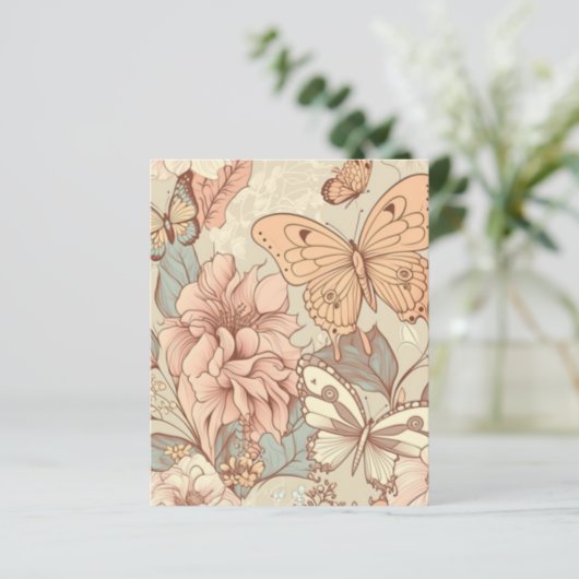 Botervliegen en bloespastel (Staand voorkant)