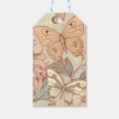 Botervliegen en bloespastel cadeaulabel (Voorkant)