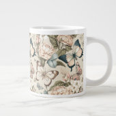 Botervliegen en bloespastel grote koffiekop (Rechts)