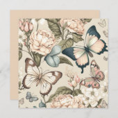 Botervliegen en bloespastel kaart (Voorkant / Achterkant)