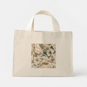 Botervliegen en bloespastel mini tote bag (Achterkant)