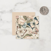 Botervliegen en bloespastel notitiekaartje (Voorkant / Achterkant in situ)