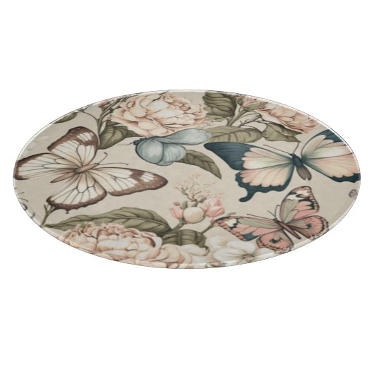 Botervliegen en bloespastel snijplank (Hoek)