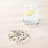 Botervliegen en bloespastel zandsteen onderzetter (Zijkant)