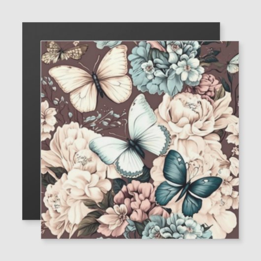 Botervliegen en bruine bloemen (Voorkant / Achterkant)