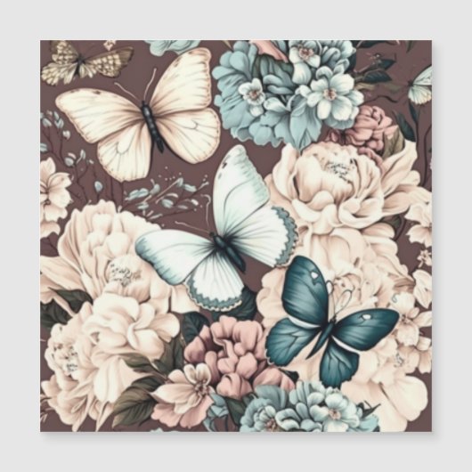 Botervliegen en bruine bloemen (Voorkant)