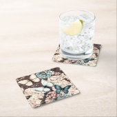 Botervliegen en bruine bloemen kartonnen onderzetters (Insitu)