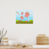 Botervliegen en paddenstoelen poster (Keuken)