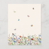 Botervliegen en Wildbloemen Baby shower begroting (Achterkant)