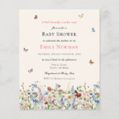 Botervliegen en Wildbloemen Baby shower begroting (Voorkant)