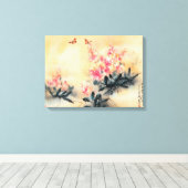 Botervliegen in de lente canvas afdruk (Insitu (Houten vloer))