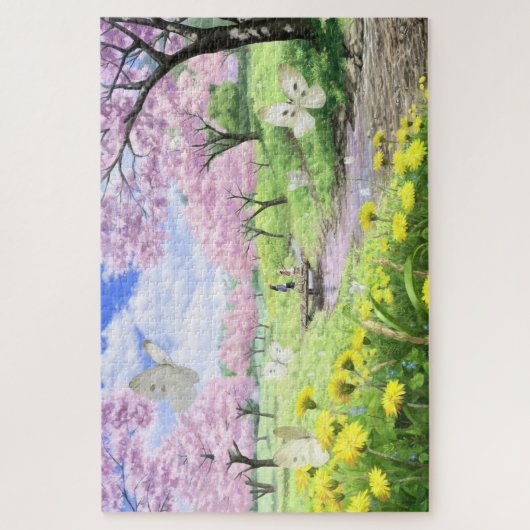 Botervliegen in de lente legpuzzel (Verticaal)