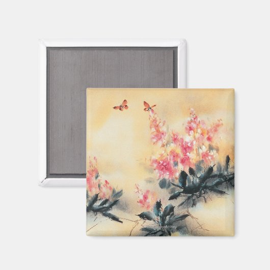 Botervliegen in de lente magneet (Voorkant / Achterkant)