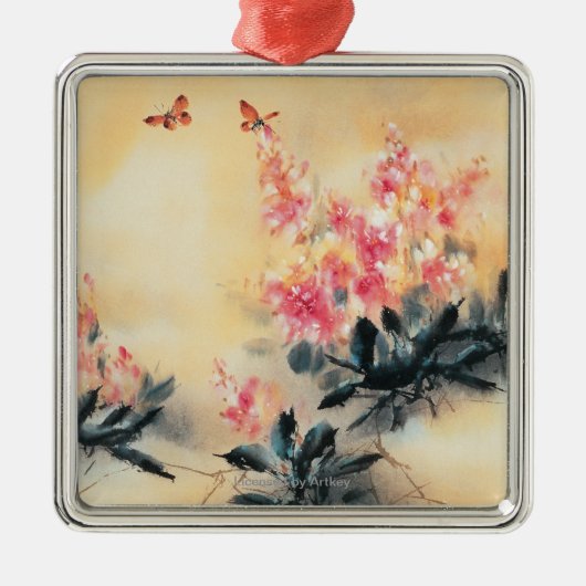 Botervliegen in de lente metalen ornament (Voorkant)