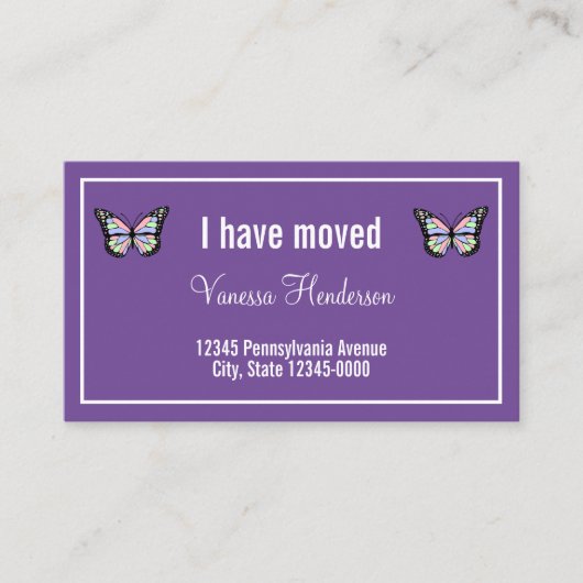 Botervliegen op Paarse aankondiging (Voorkant)