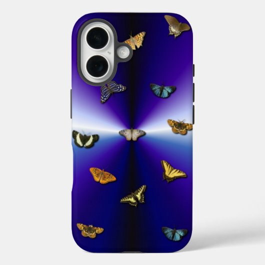 Botervliegen op paarse regenboog Case-Mate iPhone case (Achterkant)