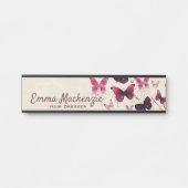 Botervliegen Paarse Kantoor Deurbordje (Voorkant)