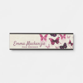 Botervliegen Paarse Kantoor Deurbordje