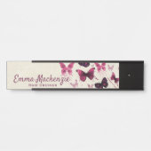 Botervliegen Paarse Kantoor Deurbordje (Voorkant)