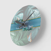 Botervliegen van Paradise/Tropische Turquoise Spla Ronde Klok (Hoek)