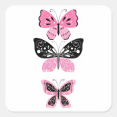  botervliegen vierkante sticker (Voorkant)