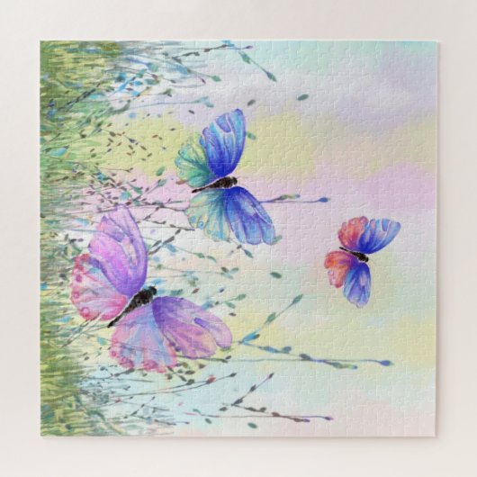 Botervliegen vliegen in Natuur Jigzaag Puzzle Spri Legpuzzel (Horizontaal)