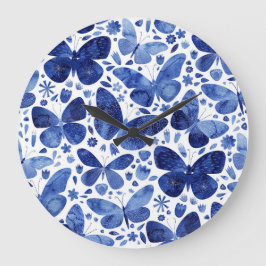 Botervliegen Waterverf blauw Grote Klok