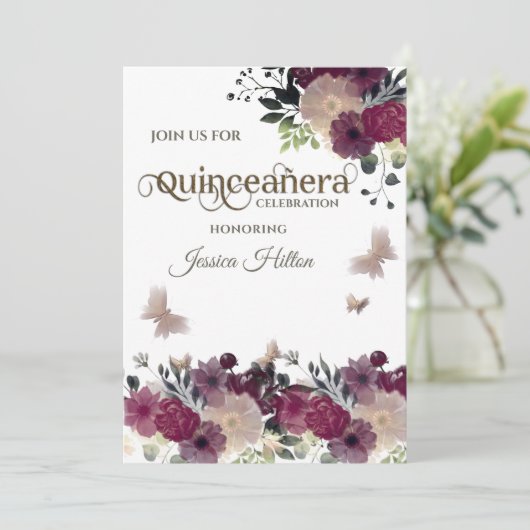 Botervliegenbloemtuin Quinceañera, groen Kaart (Staand voorkant)