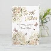 Botervliegenbloemtuin, zoet, zestien uitnodiging (Staand voorkant)