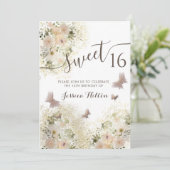 Botervliegenbloemtuin, zoet, zestien uitnodiging (Staand voorkant)