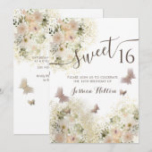 Botervliegenbloemtuin, zoet, zestien uitnodiging (Voorkant / Achterkant)