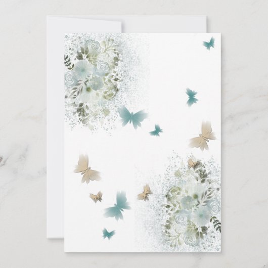 Botervliegenbloemtuin, zoet, zestien uitnodiging (Achterkant)