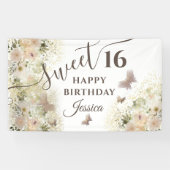 Botervliegenbloemtuin, zoet, zestien uitnodiging spandoek (Horizontaal)