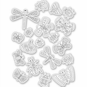 Botervliegenbog en boetesel steken de sticker in