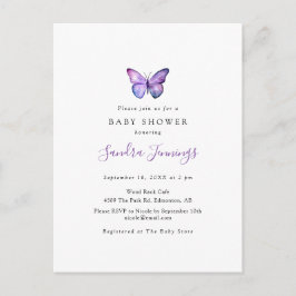 Botervliegend Baby shower - Eenvoudig minimalistis Briefkaart