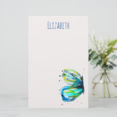 Botervliegenkunst waterverf briefpapier (Staand voorkant)