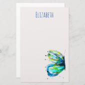 Botervliegenkunst waterverf briefpapier (Voorkant / Achterkant)