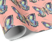 Botervliegenkunst waterverf cadeaupapier (Rol Hoek)