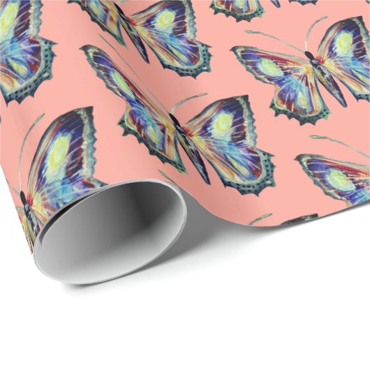 Botervliegenkunst waterverf cadeaupapier (Rol Hoek)