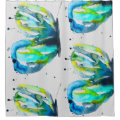 Botervliegenkunst waterverf douchegordijn (Voorkant)