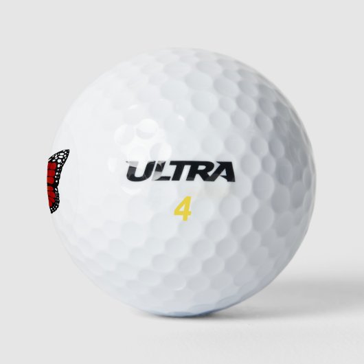 Botervliegenmonarch Abstracte artistieke kunst Golfballen (Logo)