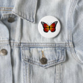 Botervliegenmonarch Abstracte artistieke kunst Ronde Button 5,7 Cm (In situ)